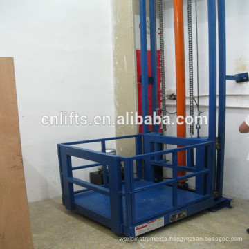 500kg capacity hydraulic vertical material lifts